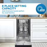 DANBY 18″ Wide Built-in Dishwasher - Stainless Steel (DDW1804EBSS)