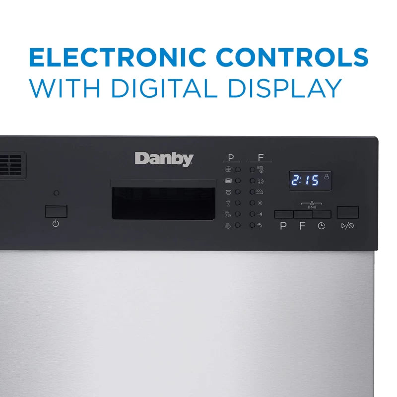DANBY 18″ Wide Built-in Dishwasher - Stainless Steel (DDW1804EBSS)
