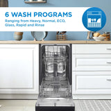 DANBY 18″ Wide Built-in Dishwasher - Stainless Steel (DDW1804EBSS)
