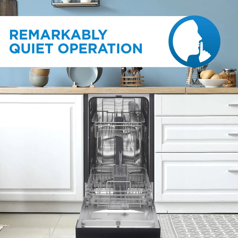 DANBY 18″ Wide Built-in Dishwasher - Stainless Steel (DDW1804EBSS)