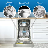 DANBY  18″ Wide Built-in Dishwasher - Stainless Steel (DDW18D1ESS)