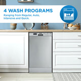 DANBY  18″ Wide Built-in Dishwasher - Stainless Steel (DDW18D1ESS)