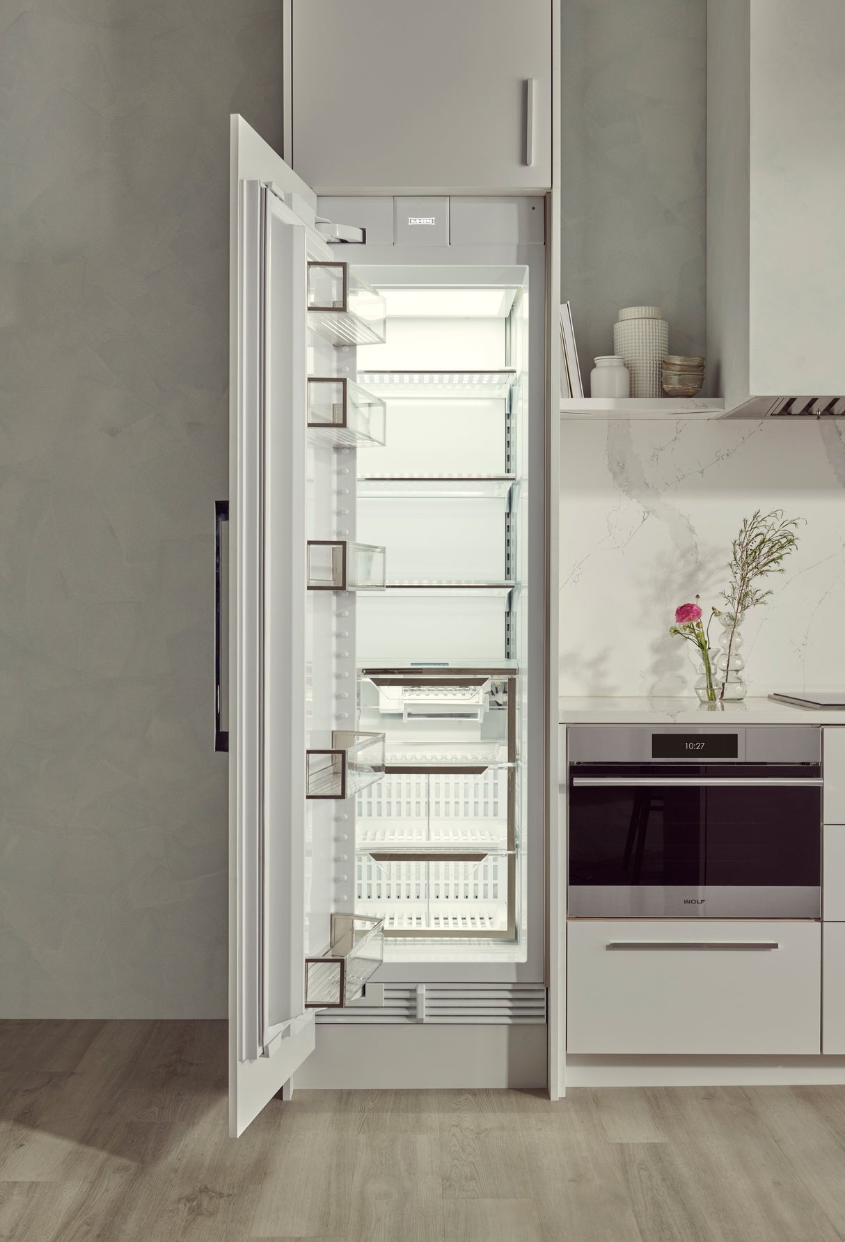Sub-Zero 24" Designer Column Freezer with Ice Maker - Right Hinge - Custom/Panel Ready (DEC2450FIR)