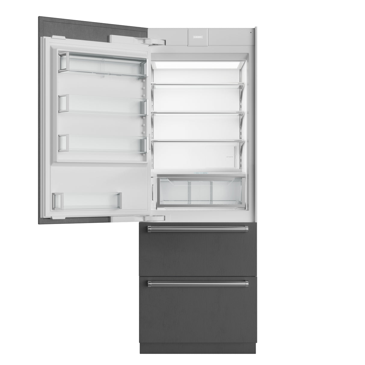 Sub-Zero 30" Designer Over-and-Under Refrigerator/Freezer with Ice Maker and Internal Dispenser - Left Hinge - Custom/Panel Ready (DET3050CIIDL)