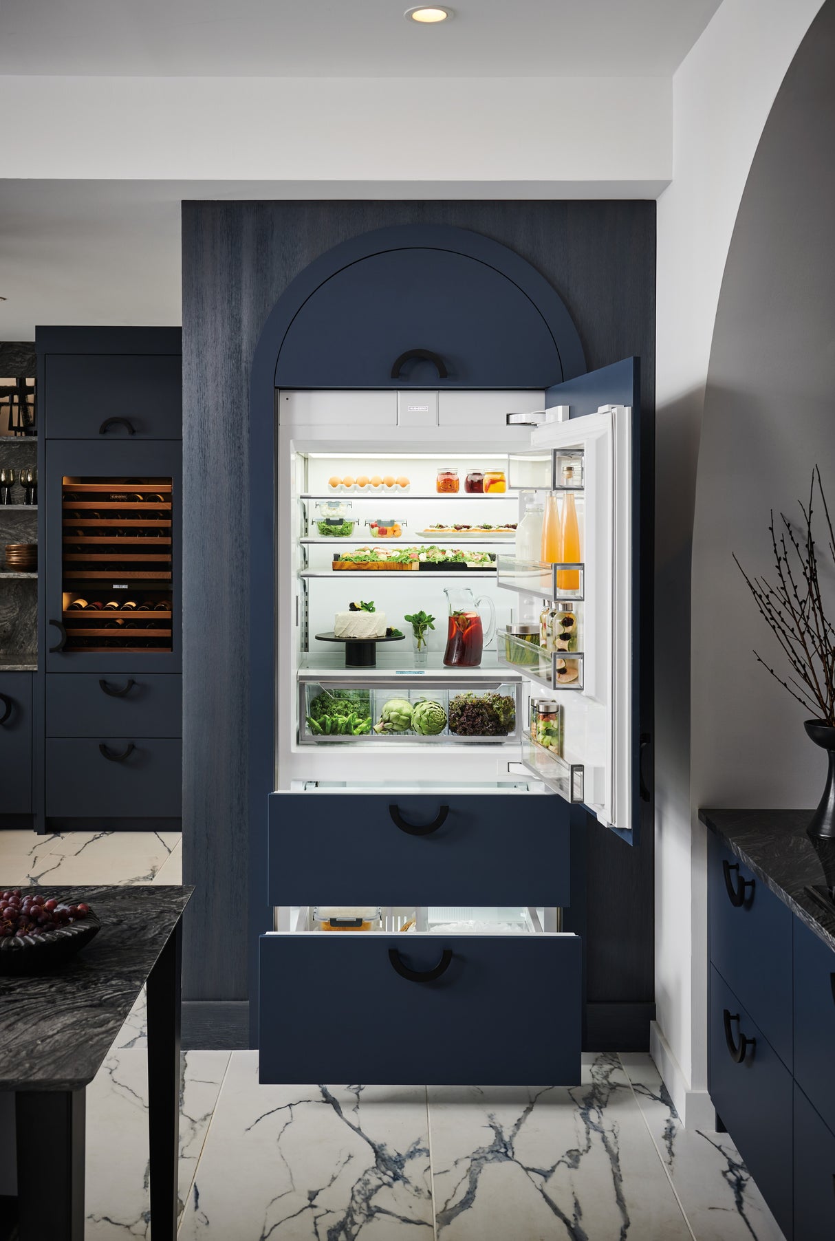 Sub-Zero 36" Designer Over-and-Under Refrigerator/Freezer with Ice Maker and Internal Dispenser - Left Hinge - Custom/Panel Ready (DET3650CIIDL)