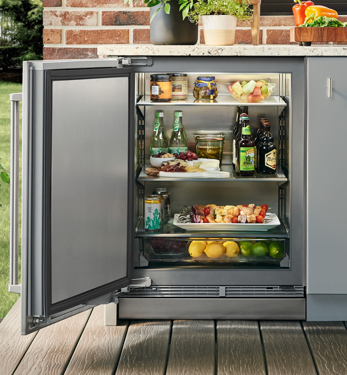 Sub-Zero 24" Outdoor Undercounter Refrigerator ? Panel Ready - Left Hinge - Stainless (DEU2450ROL)