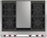 Wolf 36" Dual Fuel Range - 4 Burners and Infrared Griddle - Stainless Steel (DF36450GSP)
