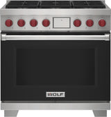 Wolf 36" Dual Fuel Range - 6 Burners - Stainless Steel (DF36650SP)