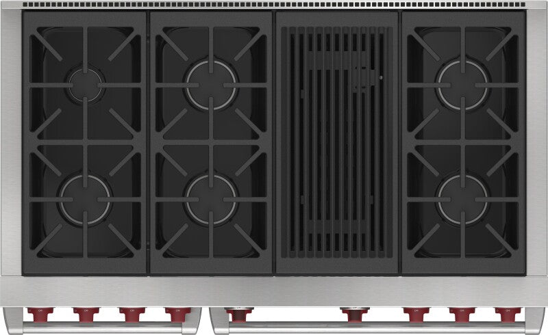 Wolf 48" Dual Fuel Range - 6 Burners and Infrared Charbroiler - Stainless Steel (DF48650CSP)