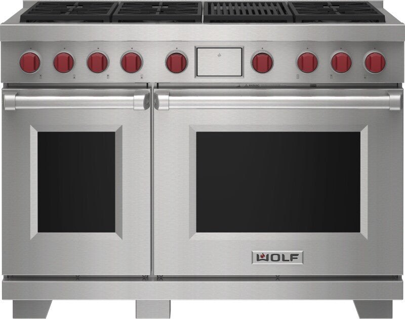 Wolf 48" Dual Fuel Range - 6 Burners and Infrared Charbroiler - Stainless Steel (DF48650CSP)