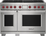 Wolf 48" Dual Fuel Range - 6 Burners and Infrared Charbroiler - Stainless Steel (DF48650CSP)