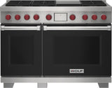 Wolf 48" Dual Fuel Range - 6 Burners and Infrared Griddle - Stainless Steel (DF48650GSP)