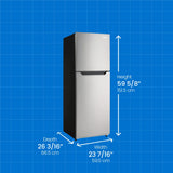 DANBY 23.5-Inch 10.1 Cu. Ft. Top Mount Apartment Size Fridge Look - Stainless Steel (DFF101B1BSLDB)
