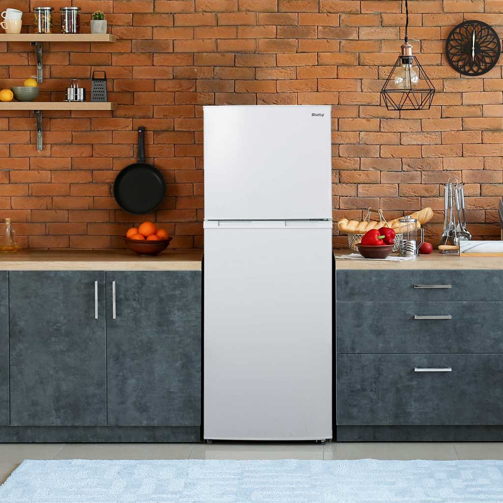 DANBY 23.5-Inch 10.1 Cu. Ft. Top Mount Apartment Size Fridge - White (DFF101B1WDB)