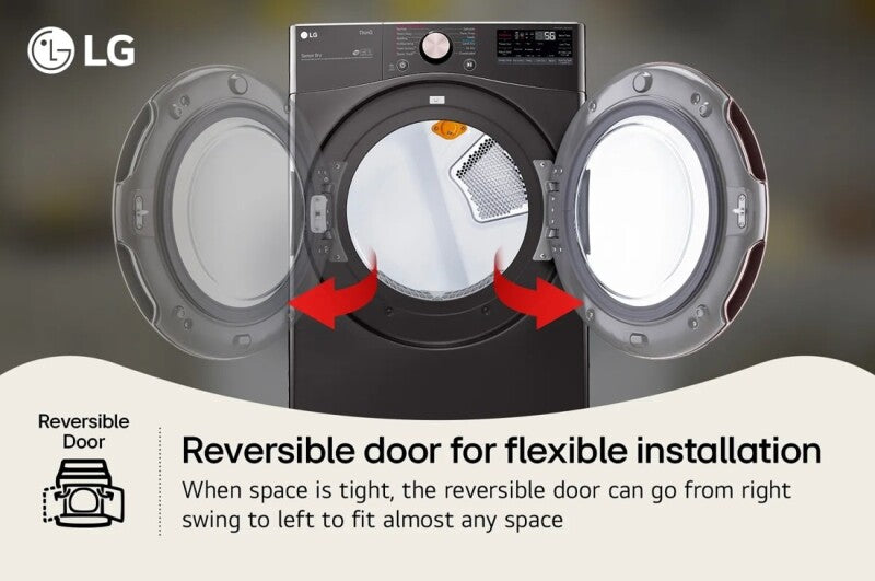 LG  7.4 cu. ft. Ultra Large Capacity Smart wi-fi Enabled Front Load Electric Dryer with TurboSteam™ and Built-In Intelligence - Black Steel (DLEX4000B)