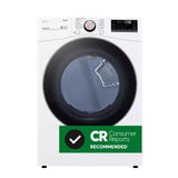 LG 7.4 cu. ft. Ultra Large Capacity Smart wi-fi Enabled Front Load Electric Dryer with TurboSteam™ and Built-In Intelligence - White (DLEX4000W)