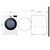 LG 7.4 cu. ft. Ultra Large Capacity Smart wi-fi Enabled Front Load Electric Dryer with TurboSteam™ and Built-In Intelligence - White (DLEX4000W)