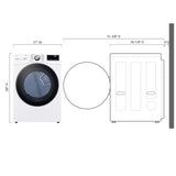 LG 7.4 cu. ft. Ultra Large Capacity Smart wi-fi Enabled Front Load Electric Dryer with TurboSteam™ and Built-In Intelligence - White (DLEX4200W)
