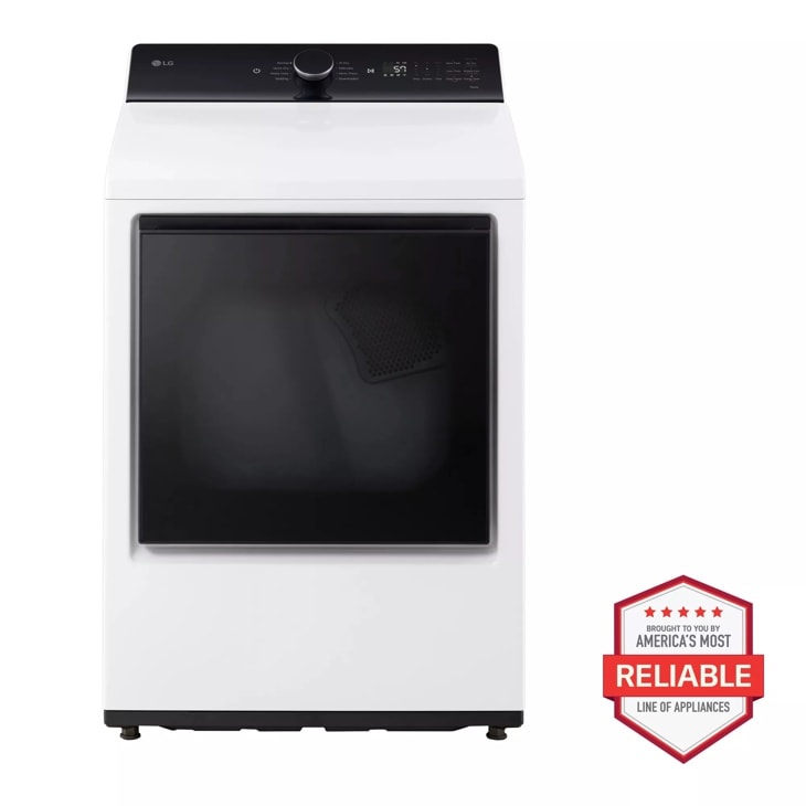 LG 7.3 cu. ft. Ultra Large Capacity Rear Control Gas Dryer with LG EasyLoad™ Door and AI Sensing - Alpine White (DLG8401WE)