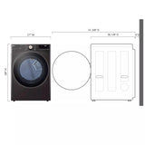 LG  7.4 Cu. Ft. Ultra Large Capacity Smart Wi-fi Enabled Front Load Gas Dryer With Turbosteam™ And Built-in Intelligence - Black Steel (DLGX4001B)