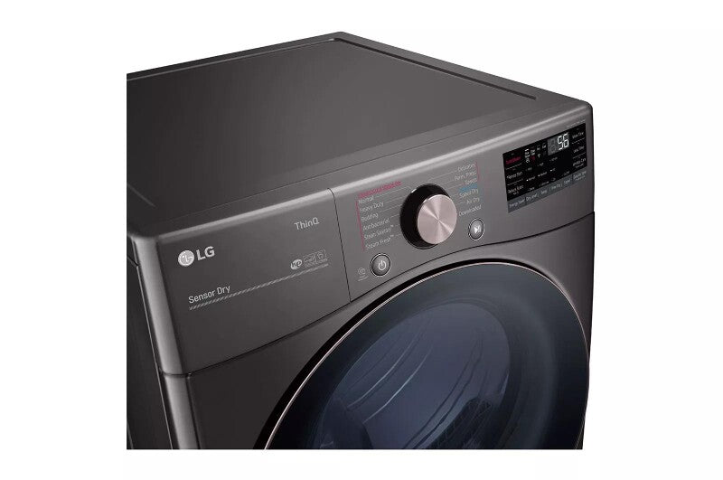 LG  7.4 Cu. Ft. Ultra Large Capacity Smart Wi-fi Enabled Front Load Gas Dryer With Turbosteam™ And Built-in Intelligence - Black Steel (DLGX4001B)