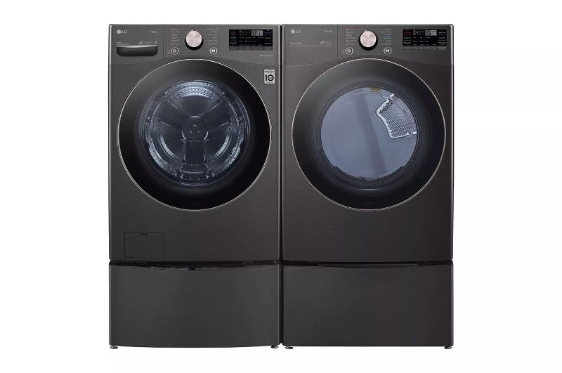 LG  7.4 Cu. Ft. Ultra Large Capacity Smart Wi-fi Enabled Front Load Gas Dryer With Turbosteam™ And Built-in Intelligence - Black Steel (DLGX4001B)