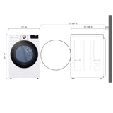LG  7.4 Cu. Ft. Large Capacity Front Load Gas Dryer - White - White (DLGX4001W)