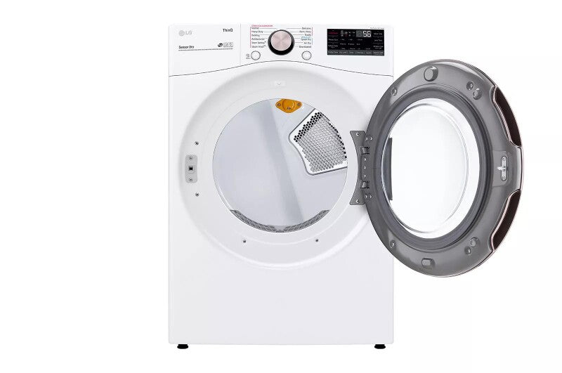 LG 7.4 cu. ft. Ultra Large Capacity Smart wi-fi Enabled Front Load Gas Dryer with TurboSteam™ and Built-In Intelligence - White (DLGX4001W)