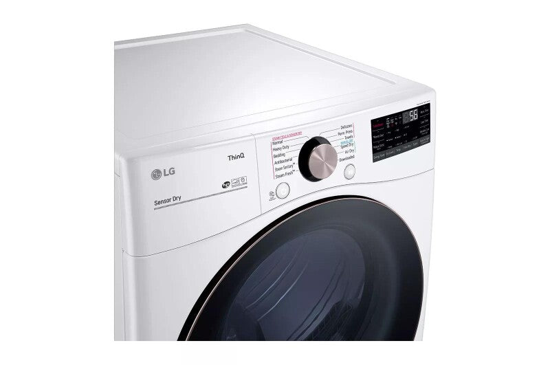LG 7.4 cu. ft. Ultra Large Capacity Smart wi-fi Enabled Front Load Gas Dryer with TurboSteam™ and Built-In Intelligence - White (DLGX4001W)