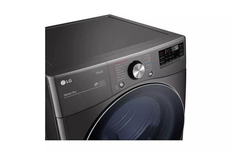LG 7.4 cu. ft. Ultra Large Capacity Smart wi-fi Enabled Front Load Gas Dryer with TurboSteam™ and Built-In Intelligence - Black (DLGX4201B)