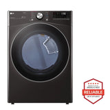 LG  7.4 Cu. Ft. Ultra Large Capacity Smart Wi-fi Enabled Front Load Gas Dryer With Turbosteam™ And Built-in Intelligence - Black Steel (DLGX4201B)