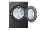 LG  7.4 Cu. Ft. Ultra Large Capacity Smart Front Load Gas Dryer With Built-in Intelligence & Turbosteam® - Black Steel (DLGX6701B)