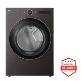 LG  7.4 Cu. Ft. Ultra Large Capacity Smart Front Load Gas Dryer With Built-in Intelligence & Turbosteam® - Black Steel (DLGX6701B)