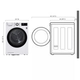 LG 4.2 cu.ft. Smart wi-fi Enabled Compact Front Load Dryer with Dual Inverter HeatPump™ Technology - White (DLHC1455W)