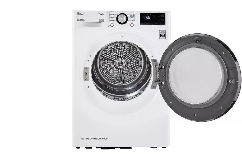 LG 4.2 cu.ft. Smart wi-fi Enabled Compact Front Load Dryer with Dual Inverter HeatPump™ Technology - White (DLHC1455W)