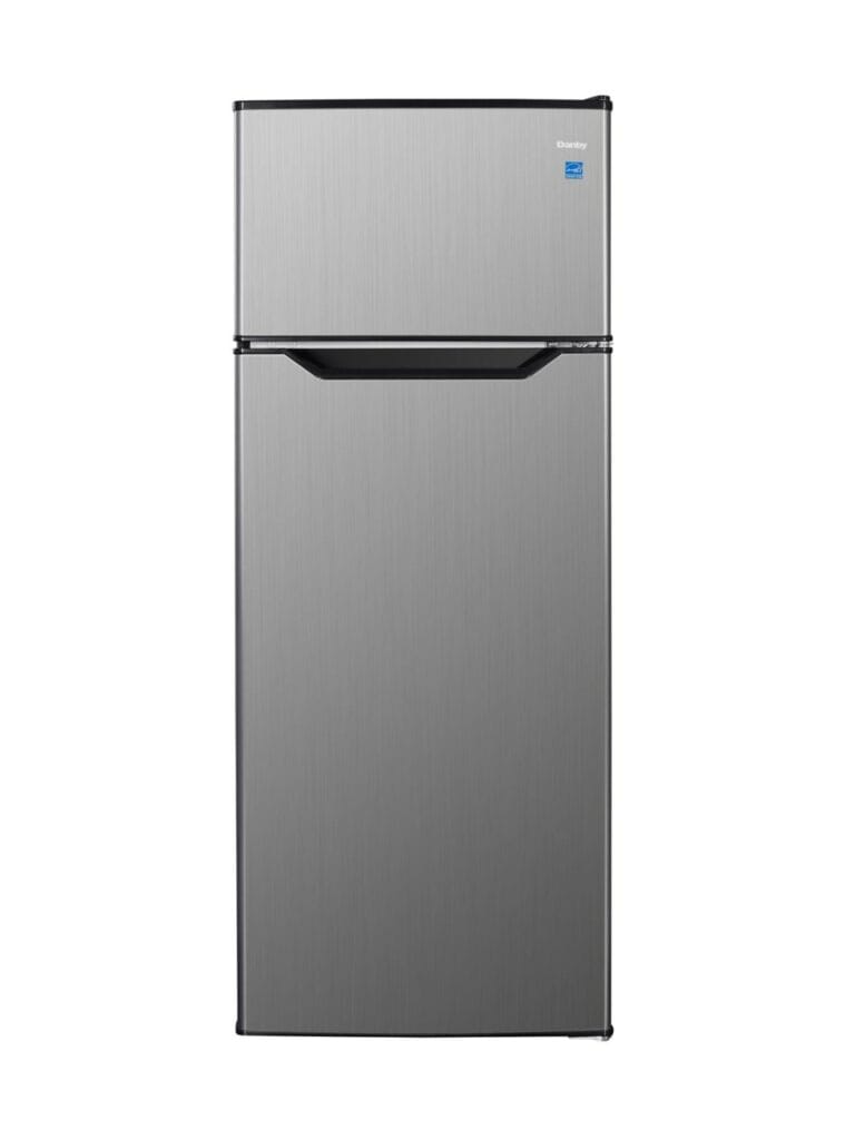 DANBY 21.5-Inch 7.4 cu. ft. Apartment Size Top Mount Fridge Look - Stainless Steel (DPF074B2BSLDB6)