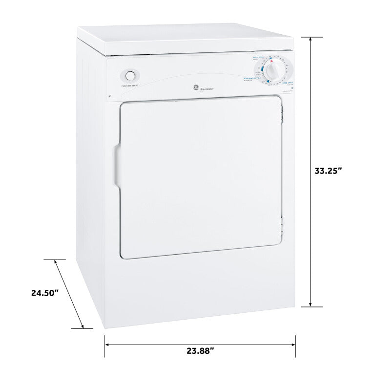 GE Spacemaker 120V 3.6 cu. ft. Capacity Portable Electric Dryer - Other (DSKP333ECWW)