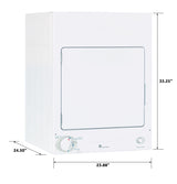 GE Spacemaker 120V 3.6 cu. ft. Capacity Stationary Electric Dryer - White (DSKS333ECWW)