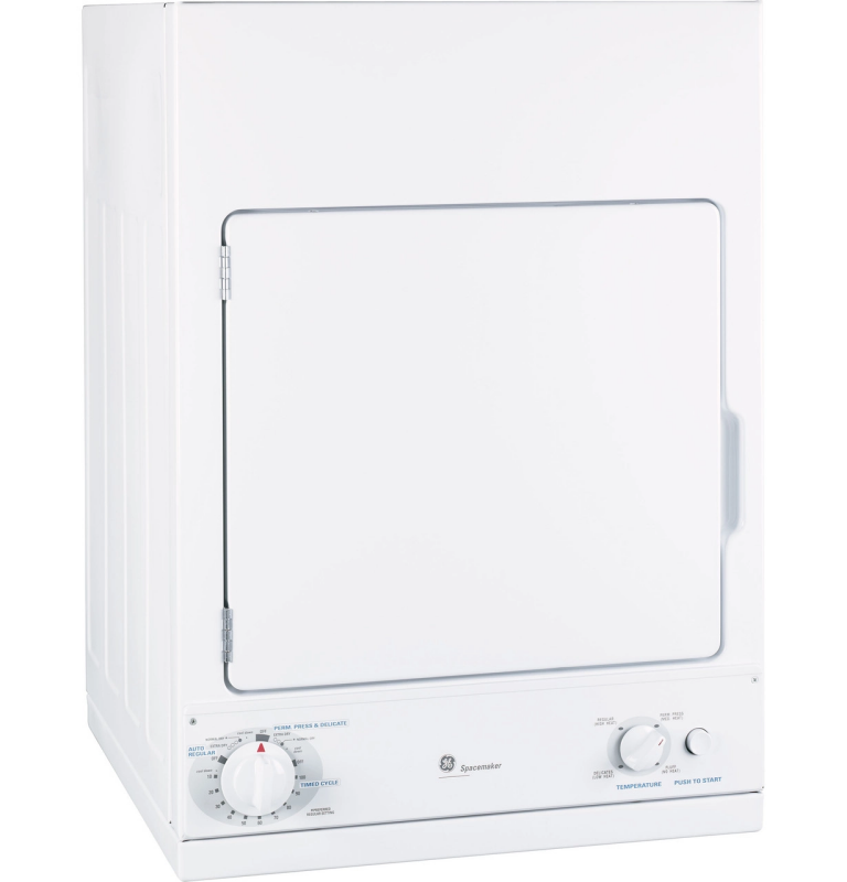 HOTPOINT GE Spacemaker 240V 3.6 cu. ft. Capacity Stationary Electric Dryer -  (DSKS433EBWW)