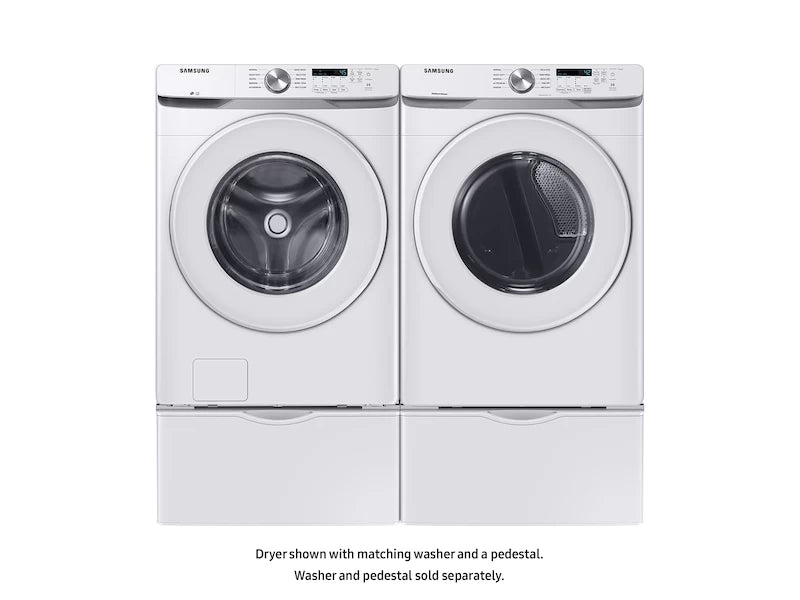 Samsung 7.5 cu. ft. Electric Dryer with Sensor Dry in White - White (DVE45T6000WA3)