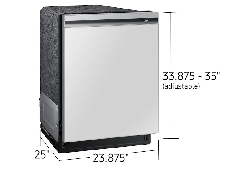 SAMSUNG Bespoke AutoRelease Smart 42dBA Dishwasher with StormWash+™ and Smart Dry in White Glass - White Glass (DW80BB707012AA)