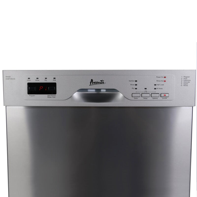 AVANTI 18" Built In Dishwasher - Stainless Steel (DWF18V3S)