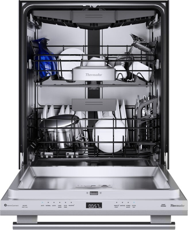 Thermador Emerald 24" Top Control Smart Built-In Tub Dishwasher with 3rd Rack and PowerBoost, 48 dBA - Stainless Steel (DWHD640EFM)