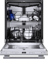 Thermador Emerald 24" Top Control Smart Built-In Tub Dishwasher with 3rd Rack and PowerBoost, 48 dBA - Stainless Steel (DWHD640EFM)