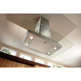 BROAN DISCONTINUED Elite 35-3/8-Inch x 25-5/8-Inch Convertible Curved Glass Canopy Island Range Hood, 520 Max Blower CFM -  (EI5936SS)
