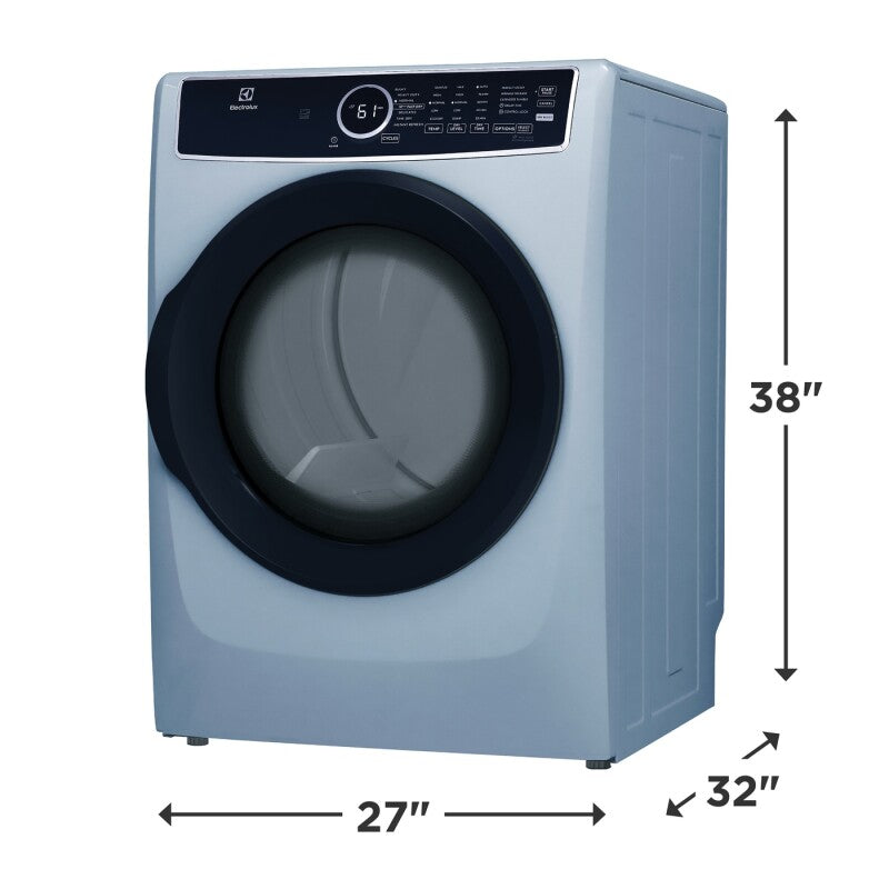 ELECTROLUX  Front Load Perfect Steam Electric Dryer with Instant Refresh ? 8.0 Cu. Ft. - Glacier Blue (ELFE7437AG)