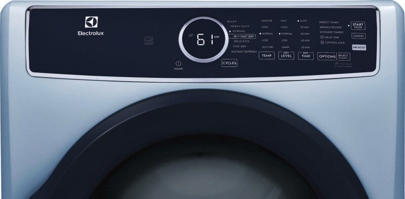Electrolux  Front Load Perfect Steam Electric Dryer with Instant Refresh ? 8.0 Cu. Ft. - Glacier Blue (ELFE7437AG)