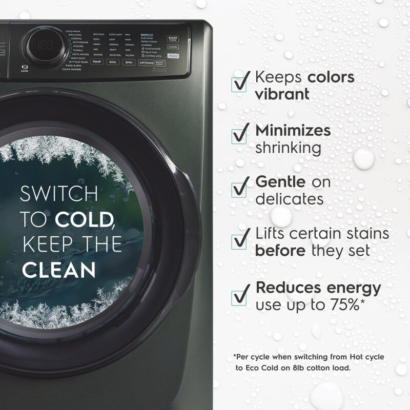 ELECTROLUX  700 Series Front Load Washer with Smartboost®, designed for cold water efficiency - 4.5 Cu. Ft. - Alpine (ELFW7738AA)