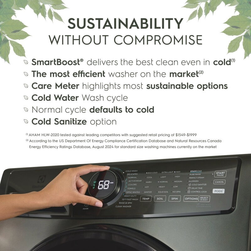ELECTROLUX  700 Series Front Load Washer with Smartboost®, designed for cold water efficiency - 4.5 Cu. Ft. - Alpine (ELFW7738AA)