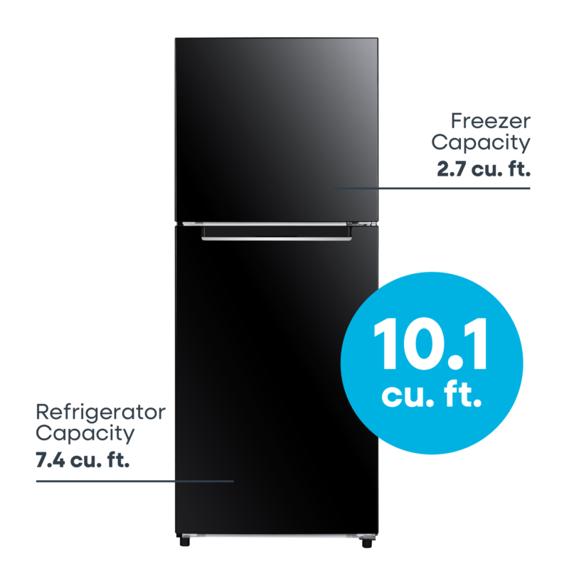 ELEMENT APPLIANCE 23.6-Inch 10.1 Cu. Ft. Top Freezer Refrigerator - Black (ENR10TFGBB)